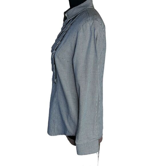 PENDELTON Woman's Shirt Size 6 Black and White Long Sleeve Pleated Front - Picture 15 of 16